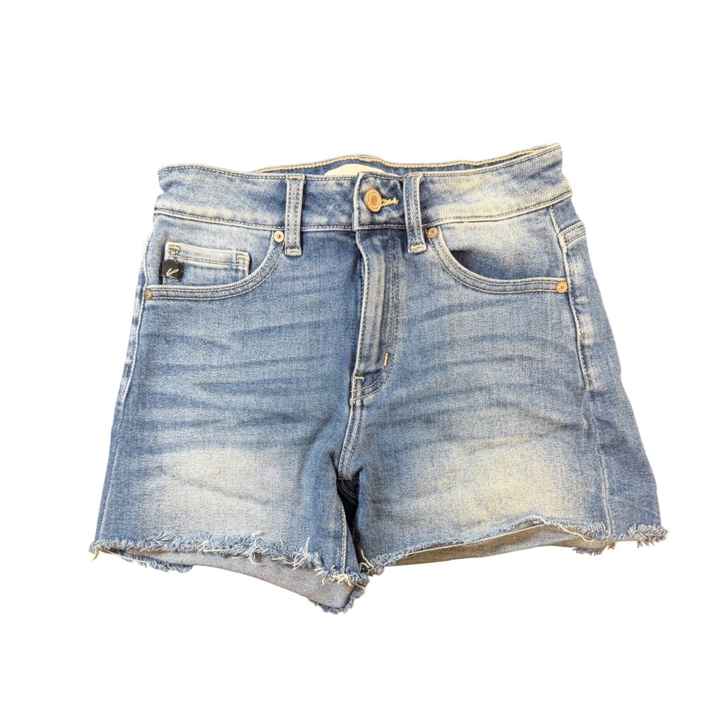 KanCan Womens High Rise Frayed Hem Denim Shorts Light Wash KC9208M Size S J9